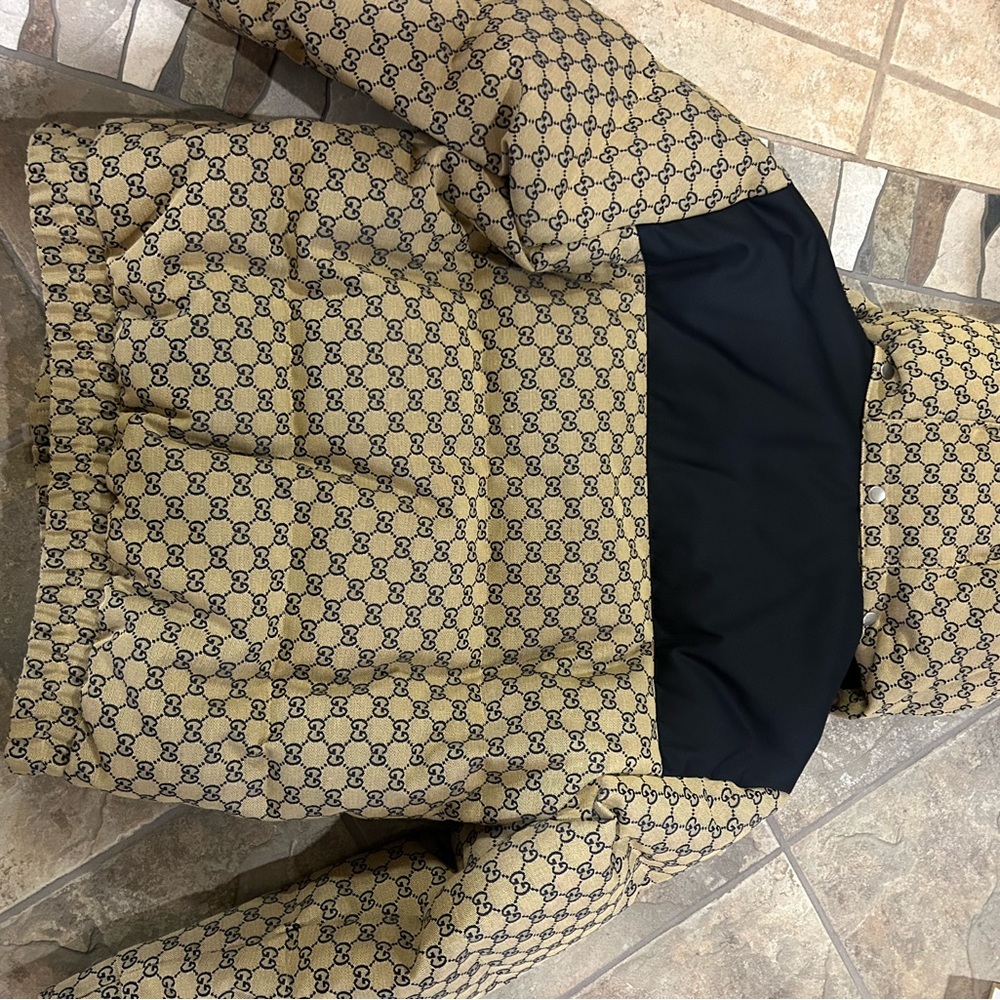 Men's Gucci GG canvas down puffer jacket size 52/extra large made in Italy - Picture 8 of 12